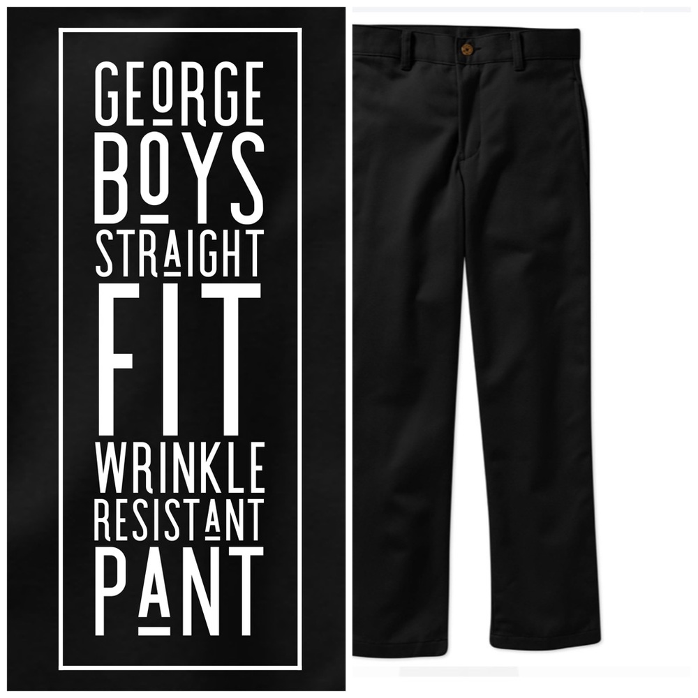 George Boys Straight Fit Wrinkle Resistant Pant
